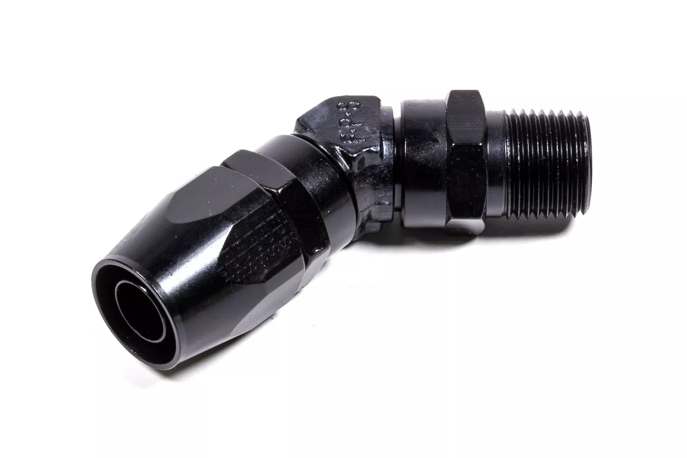 #10 45 DegX 1/2 MPT Hose End Black